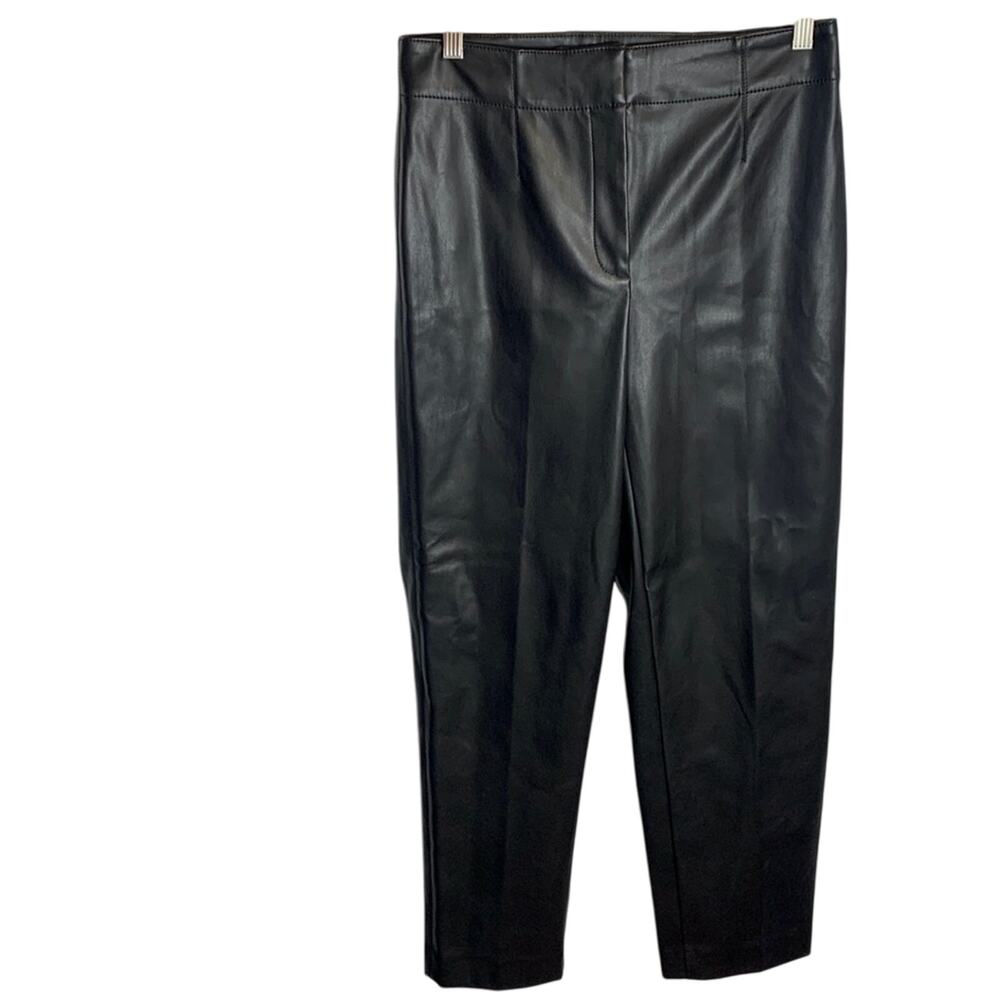 Ann Taylor Faux Black Vegan Leather Pants New with tag W-220 Size 4